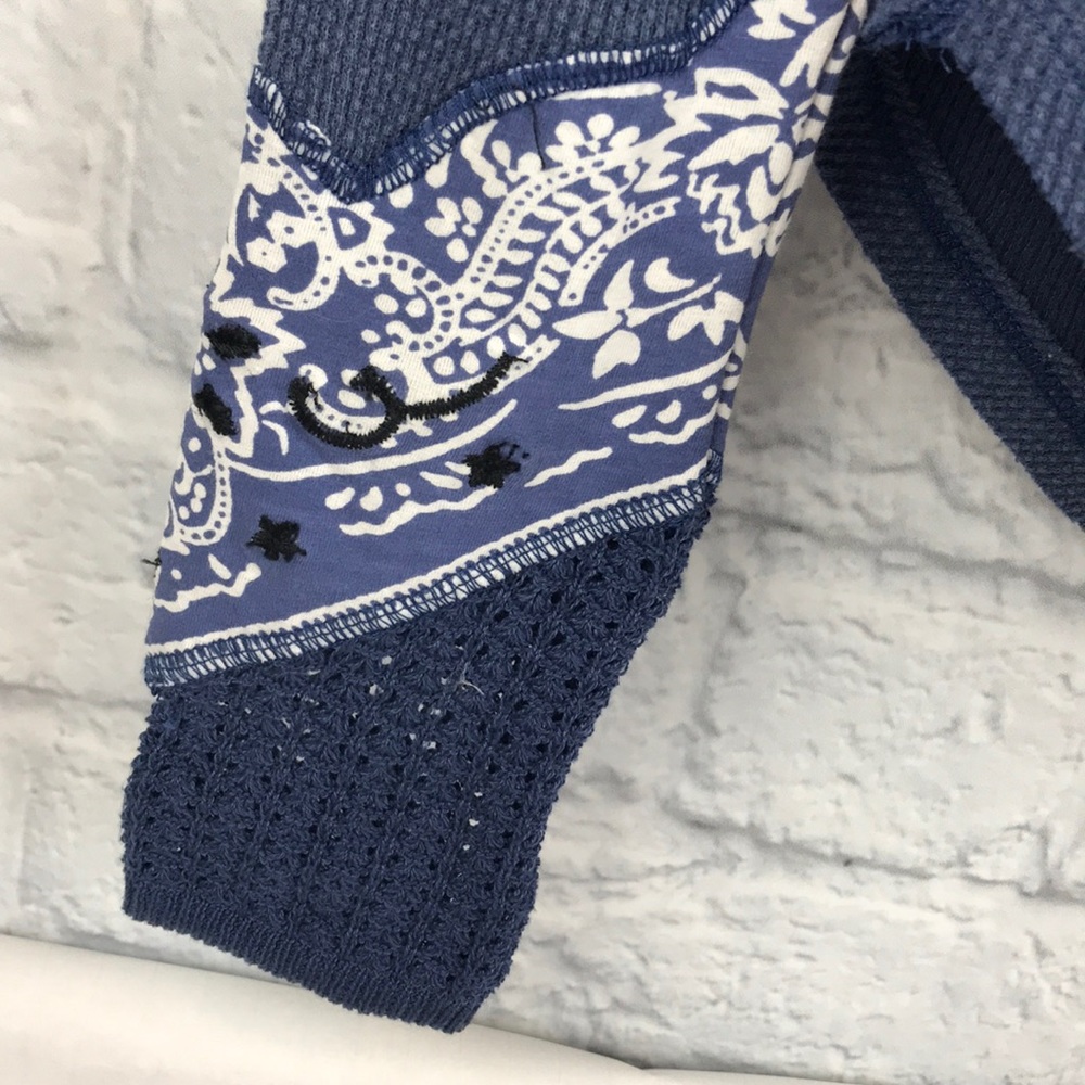 Free People Blue Thermal Crochet Sleeve - Picture 3 of 7